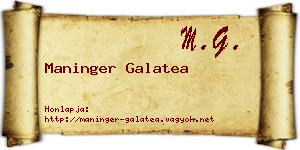 Maninger Galatea névjegykártya